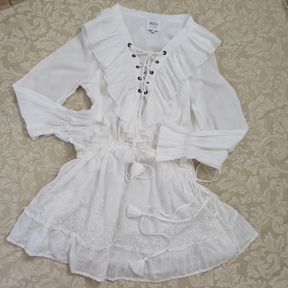 Anthropologie Misa Daya mini dress white ruffle - Picture 2 of 4